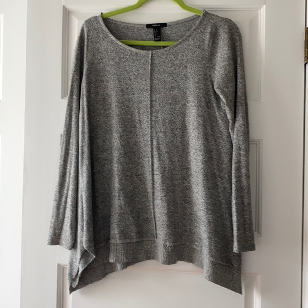 Heathered grey and black acrylic sweater